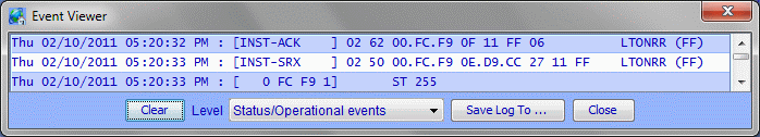 Event Viewer Status/Operational events