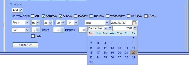 Adding a schedule to a program